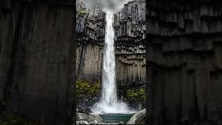 svartifoss waterfall skaftafell vatnajokull national park iceland