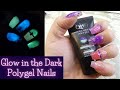 Testing Glow in the Dark Polygel from QBD || DIY Short Polygel Nails at Home