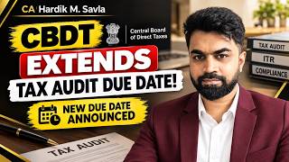 CBDT Extends Tax Audit Due Date! 🔥 New Due Date Announced | Tax Audit AY 2026-27 #incometax