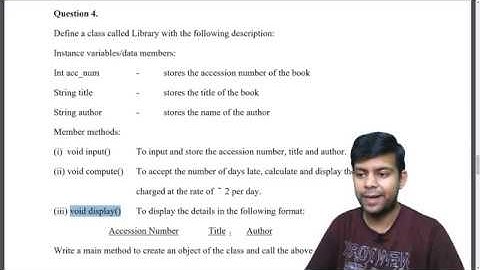 Class Library | Description based Java program from 2012 Paper | ICSE Class 10 Computer