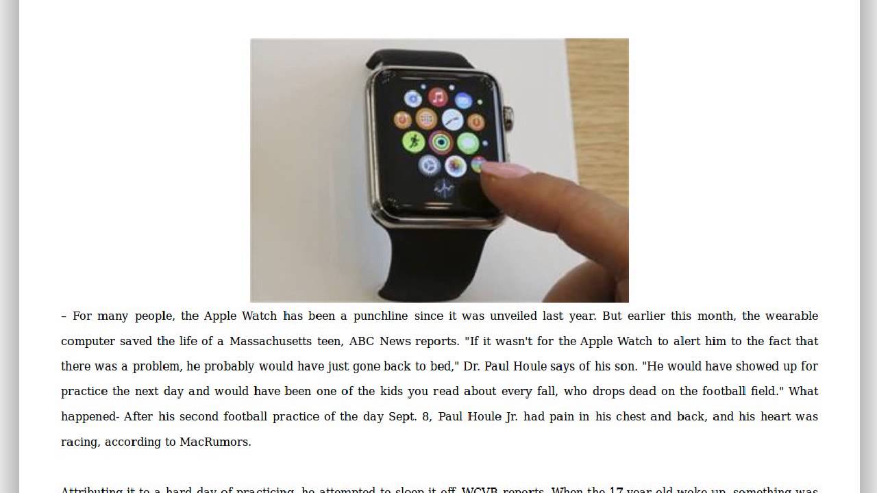 Press review Teen Says Apple Watch Saved His Life YouTube