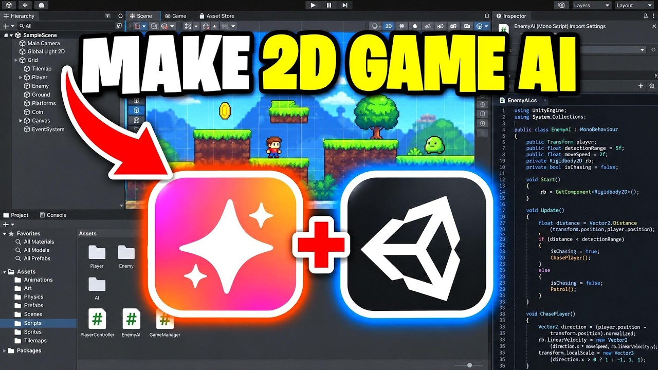 How To Make A 2D Unity Game With AI - Full Guide - YouTube