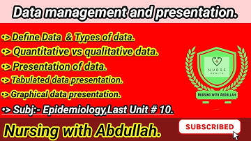 Data management and presentation in urdu hindi| bsn 6th semester| Unit# 10| Epidemiology|#data