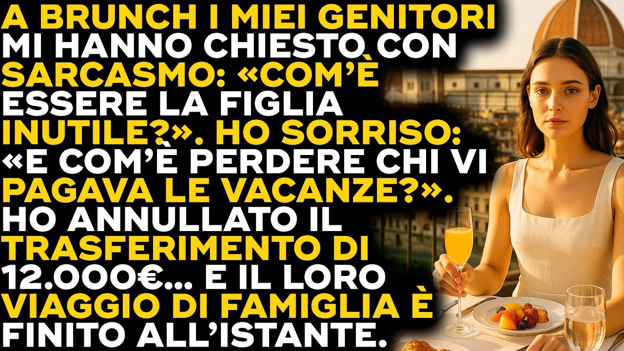 “Com'è essere la figlia inutile?” mi ha chiesto mia madre con un sorriso velenoso, al ristorante, mentre mio padre aspettava i €12.000 che gli avevo sempre dato. Ho sorriso anche io. “E com'è...