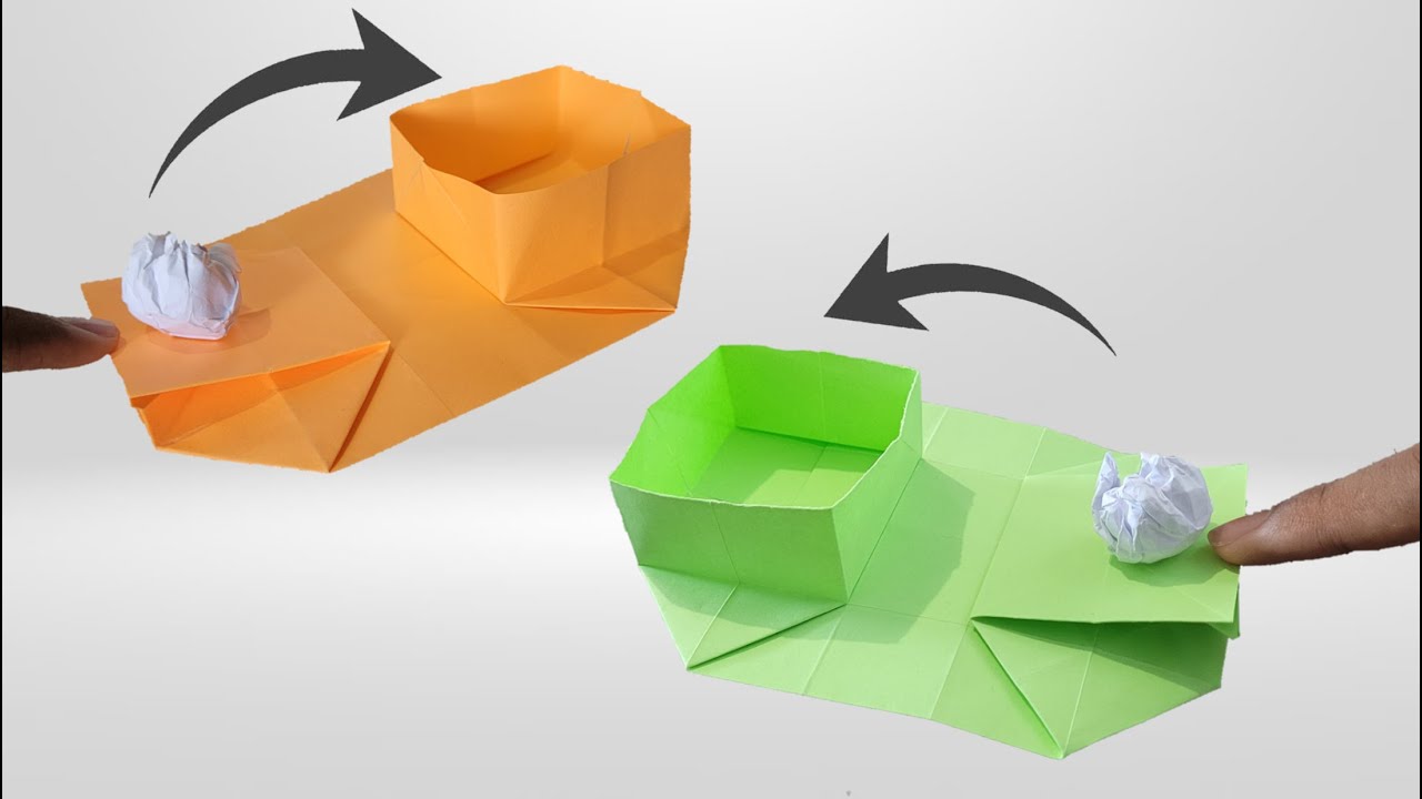 origami/Como fazer um brinquedo de papel, basquetebol (acerte a cesta ...