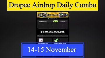 Dropee Daily Combo Today | Dropee Daily Combo 14 November | Dropee Daily Combo | Dropee Combo Today