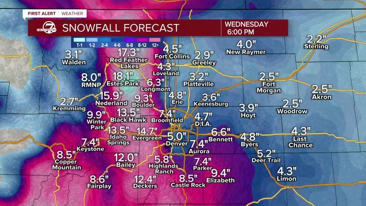 Snowfall timeline See how much snow falls when in Colorado, Denver