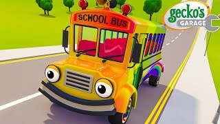 Rainbow Wheels On The Bus | Gecko's Garage Songs｜Kids Songs｜Trucks for Kids