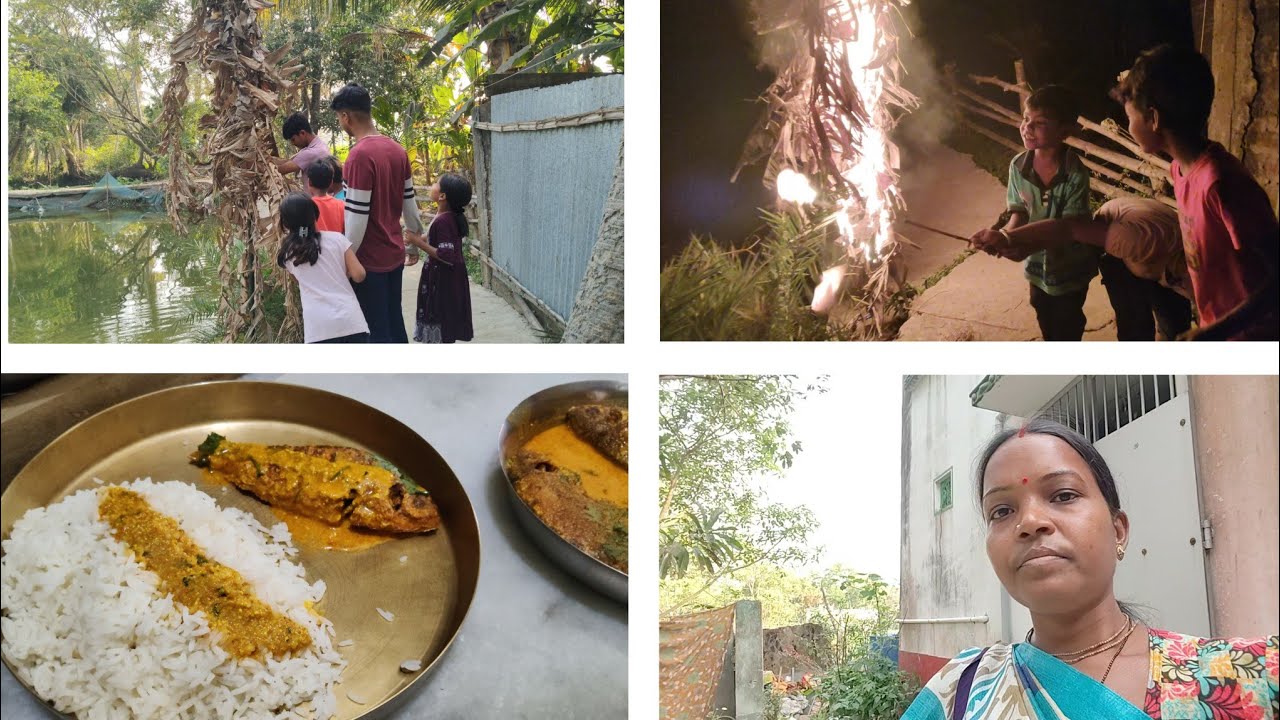 সারাদিন ধরে চলছে বাচ্চাদের চাঁচড়ের প্রস্তুতি আজ আমাদের নেড়া পোড়া কাল আমাদের দোল ।