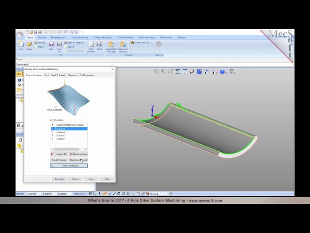 2017 4 Axis Drive Surface Machining