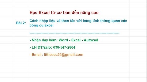 Học Excel Bài 2: Nhập Liệu Và Thao Tác Bảng Tính Qua Ví Dụ Thời Khóa Biểu | Kieu Phuong Design