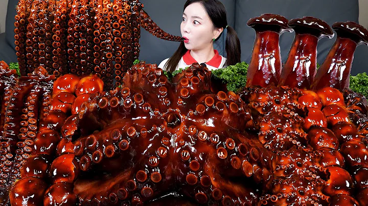 [Mukbang ASMR] Jjajang Octopus Party Giant Octopus Amazing Webfoot Octopus Mushroom Recipe Ssoyoung
