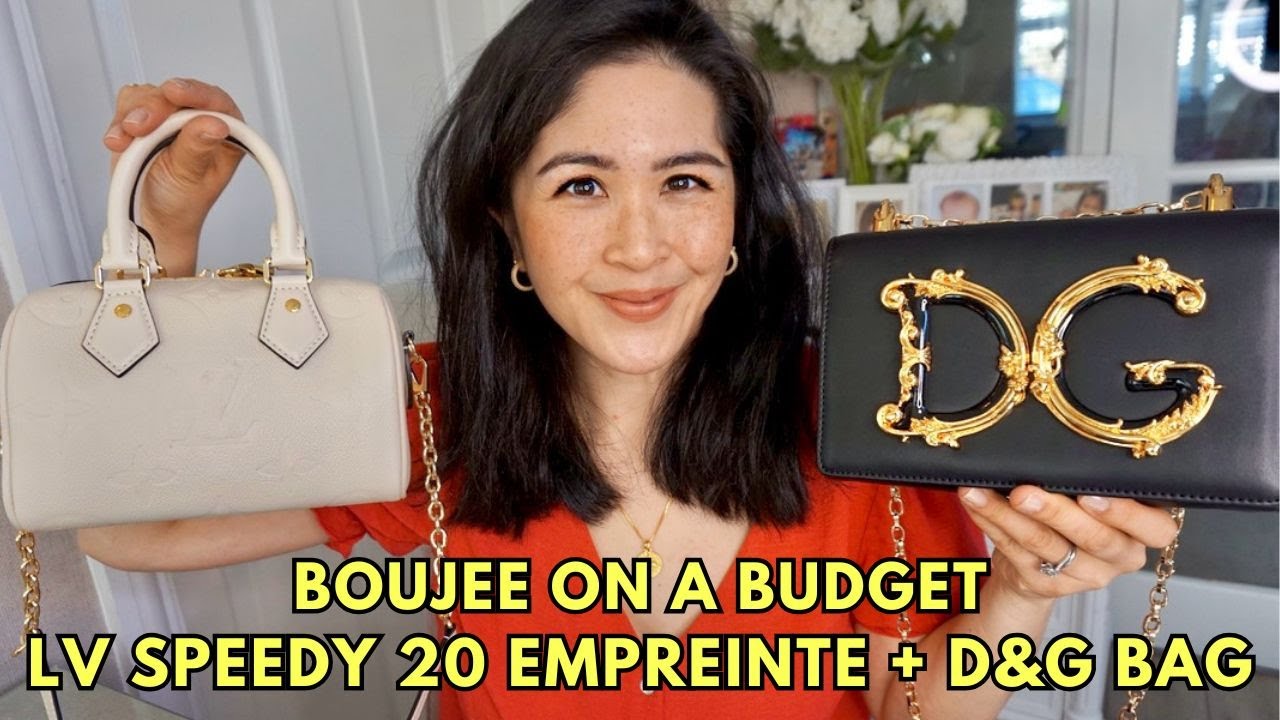 BOUJEE ON A BUDGET Louis Vuitton Speedy 20 Cream Empreinte & D&G Girl Bag | Sam Loves