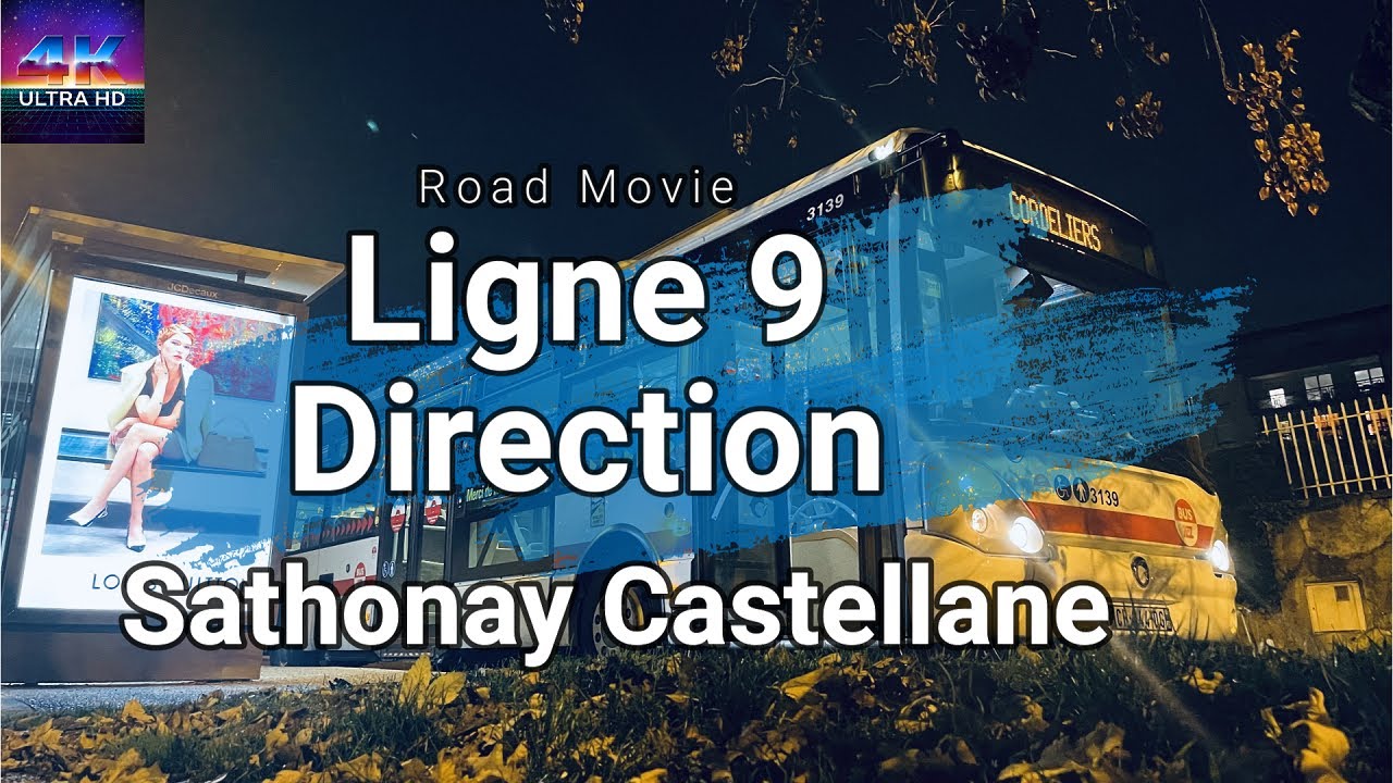 [Road Movie 4K UHD] Ligne 9 du réseau TCL Lyon en direction de Sathonay Castellane. 🚌