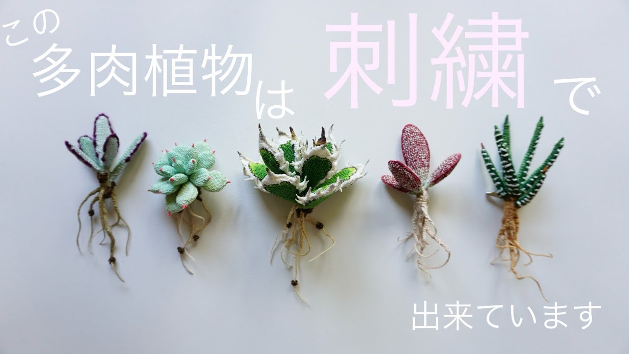 HIPOTAの刺繍で作る多肉植物