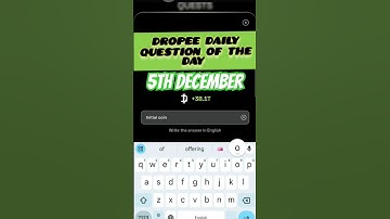 Dropee Question - Daily Dropee Question - Today Dropee Question -05 December Dropee Question #dropee