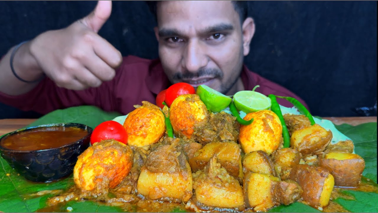 SPICY 🥵TESTY PORK &EGG CURRY WITH RICE EATING SHOW NORTHEAST STYLE #seater