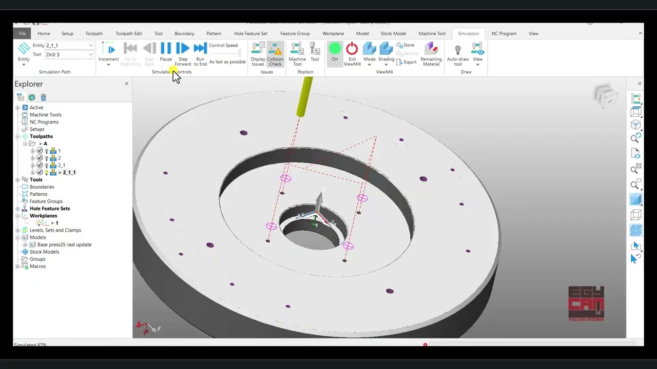 Powermill examples-Base press Part1   امثلة على الباورميل