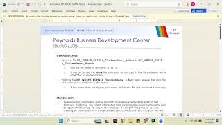 New Perspectives Word 365 | Module 9: End of Module Project 1 Reynolds Business Development Center
