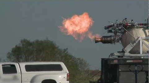 Armadillo CH4K LOX/Methane rocket engine test for Nasa Project Morpheus