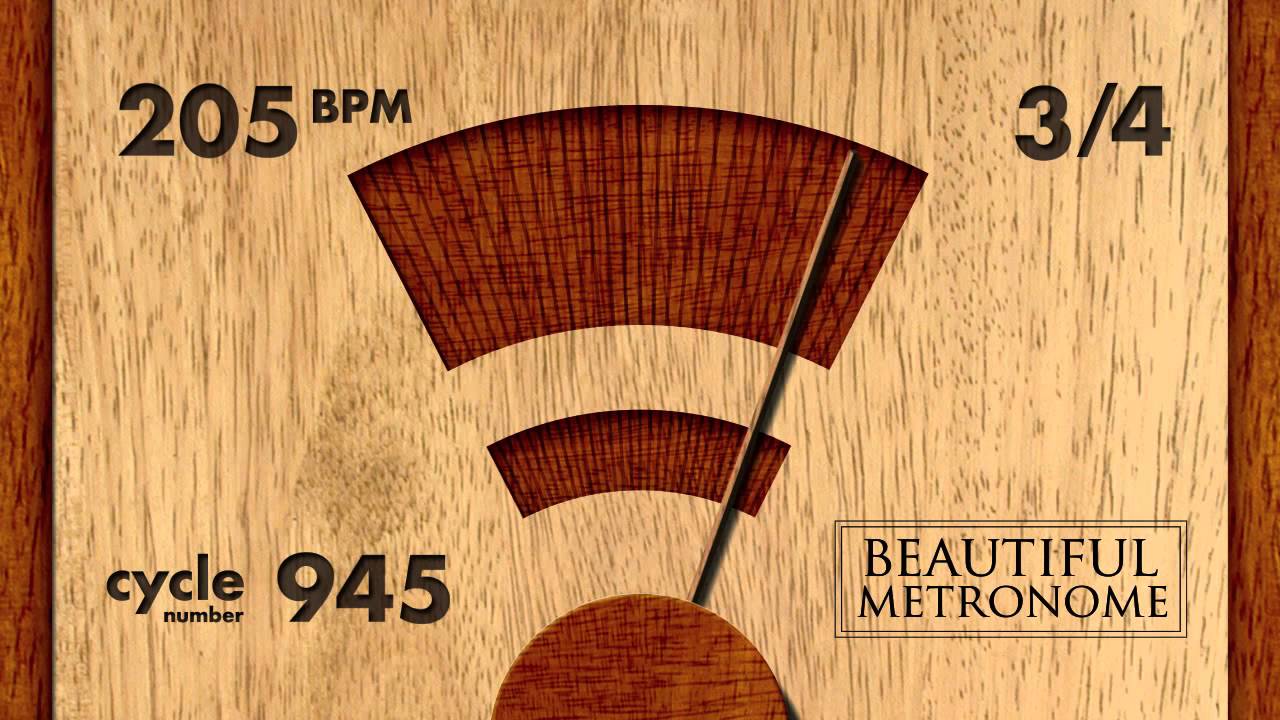205 BPM 3/4 Wood Metronome HD
