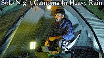 Solo Camping In Heavy Rain Storm | Winter Rain Camping In Forest | Camping In The Rain India