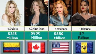 Richest Female Singers From Different Countries in the world | female singers|