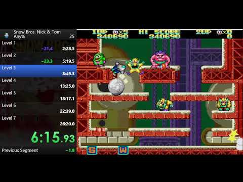 Snow Bros. Nick u0026 Tom (Genesis) | Speedrun | Any% 1 Player | 24:27.xx*