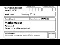 Edexcel A-Level Pure Mathematics 2 - January 2019 Mock set 1 paper 2 exam walkthrough (GCE new spec)