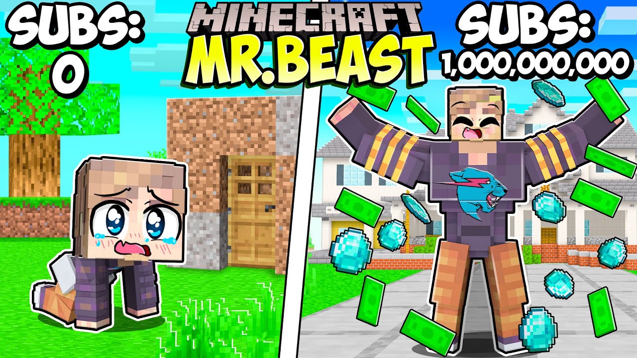 I Survived 100 Days as MR BEAST in Minecraft's Banner