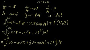 Line integral in 3D example 2 | Vector Calculus | LetThereBeMath |