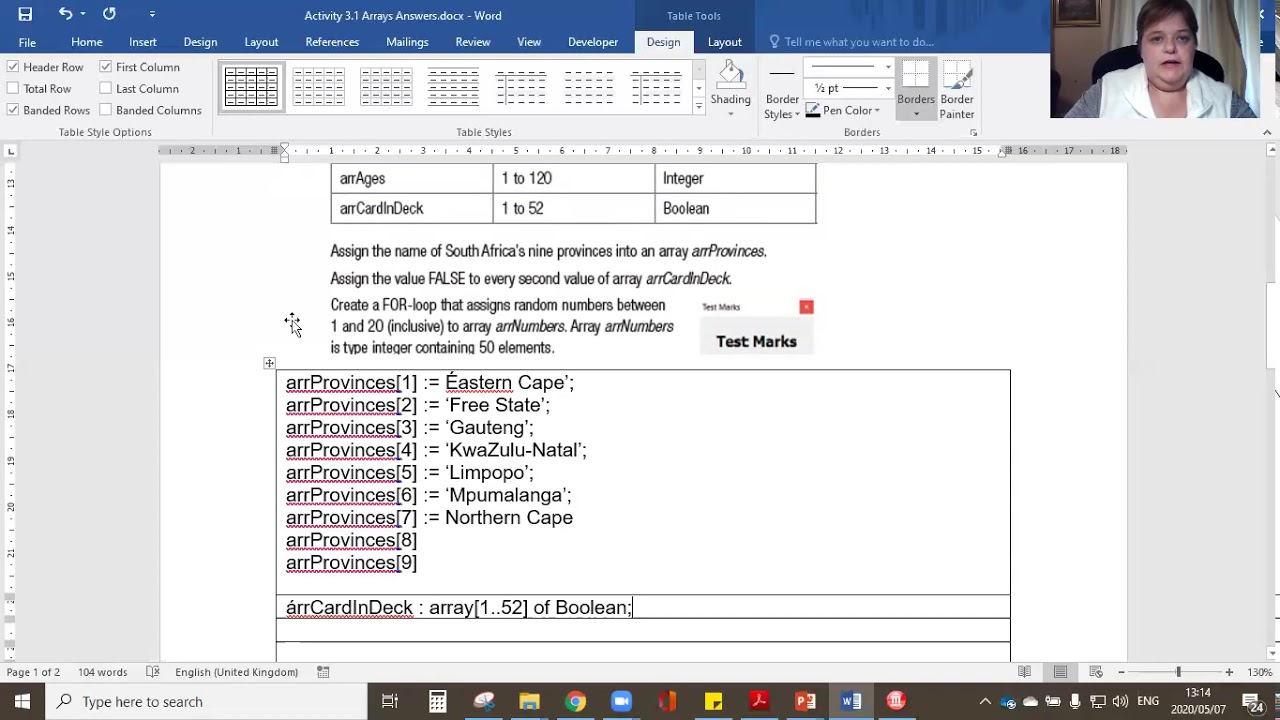 Grade 11 IT Arrays Part 2 20200507 - YouTube