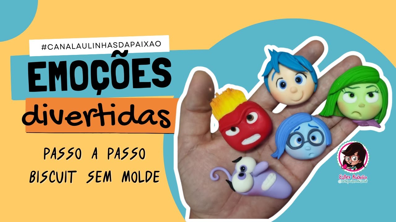 Apliques Divertidamente PARTE 1 passo a passo biscuit  sem molde