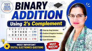 Binary Addition Using 2's Complement | Positive & Negative Numbers | Easy Method