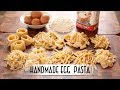 Handmade egg pasta  hand rolled  shaped 9 ways