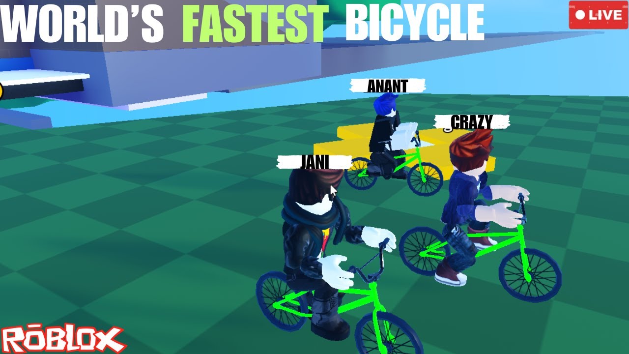 CHALLENGE TO DRIVE WORLDS FASTEST BICYCLE IN ROBLOX - YouTube