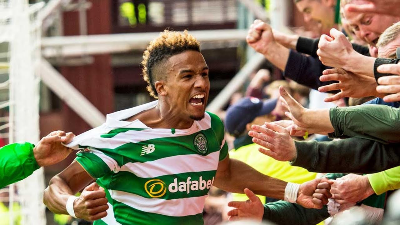 SCOTT SINCLAIR SCORING ON HIS CELTIC DEBUT AGAINST HEARTS