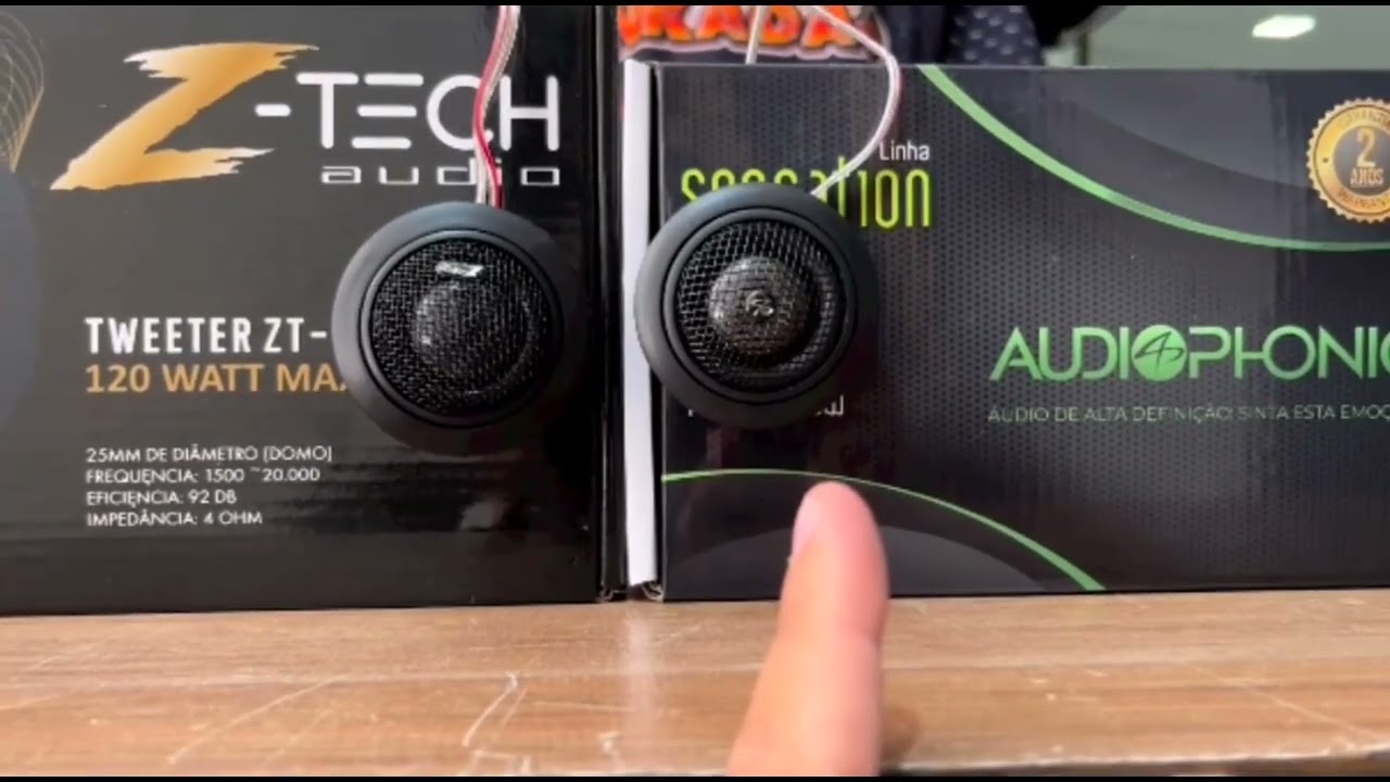 COMPARATIVO TWEETER AUDIOPHONIC SENSATION X Z TECH 25W RMS!