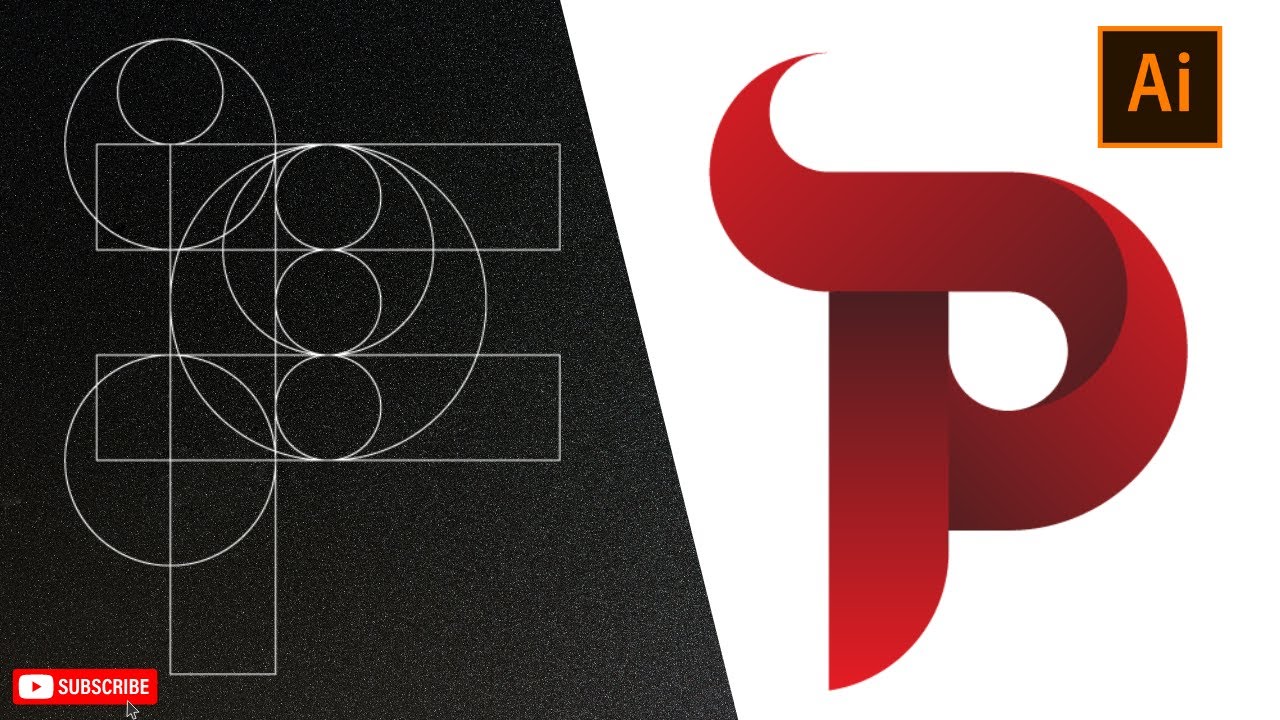 P Letter Indesign Letter P Logo Design in Adobe Illustrator | Modern Typography Logo ...
