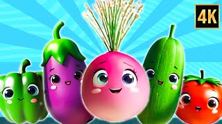 five little vegetables song vehicle rhymes educational songs