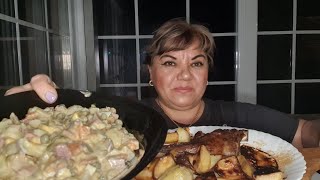 МУКБАНГ САЛАТ ОЛИВЬЕ 📍📍📍MUKBANG ASMR SALADE OLIVER📍RUSSIAN SALAD📍 РУССКИЙ САЛАТ