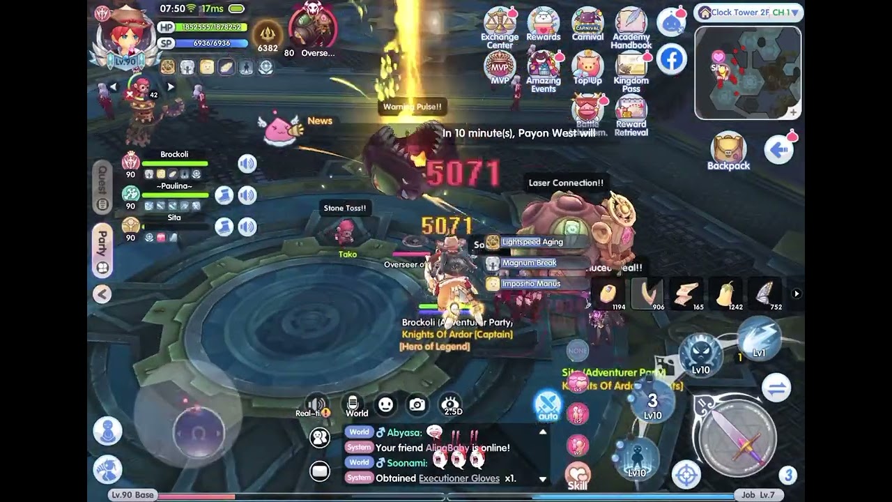 Brockoli vs Overseer Timeholder New MVP 39sec Mimir record | Ragnarok X: Next Generation ROX