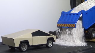 RC Cybertruck vs Gravel Truck On Treadmill Experiment