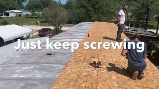 Mobile Home Single Wide (Mobile Home) Trailer Reroof Start To Finish