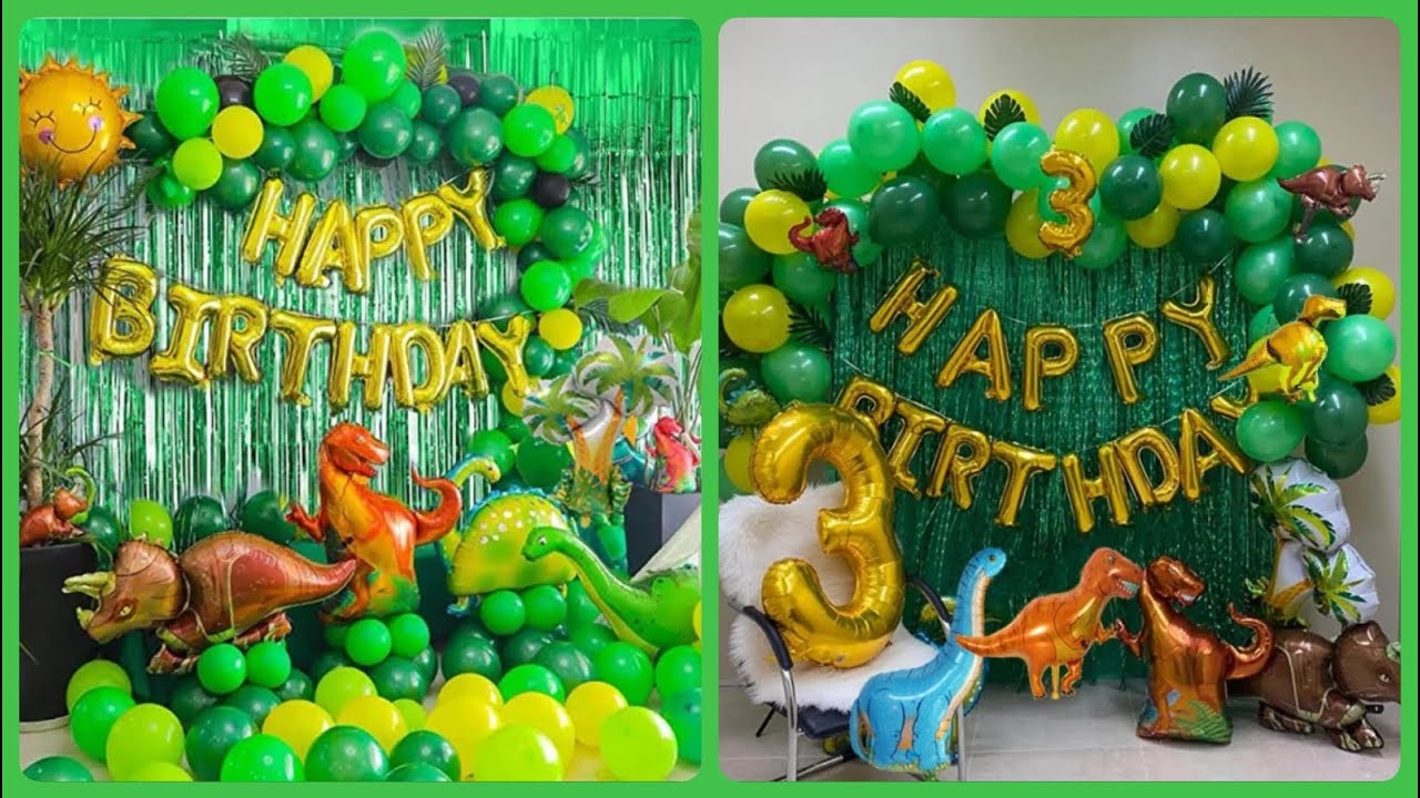 😍 Adornos de Dinosaurios Para Fiesta de Cumpleaños / Ideas Decoración Para  Cumpleaños 