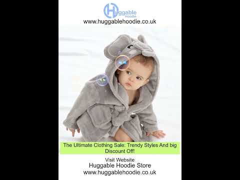 Personalised Baby Elephant #Fleece #Dressing #Snuggling up #Gown - HuggableHoodie.co.uk #babyclothes