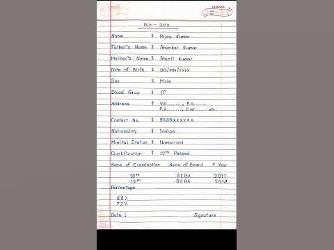 How to write Bio - Data 👨‍🦱 || - YouTube