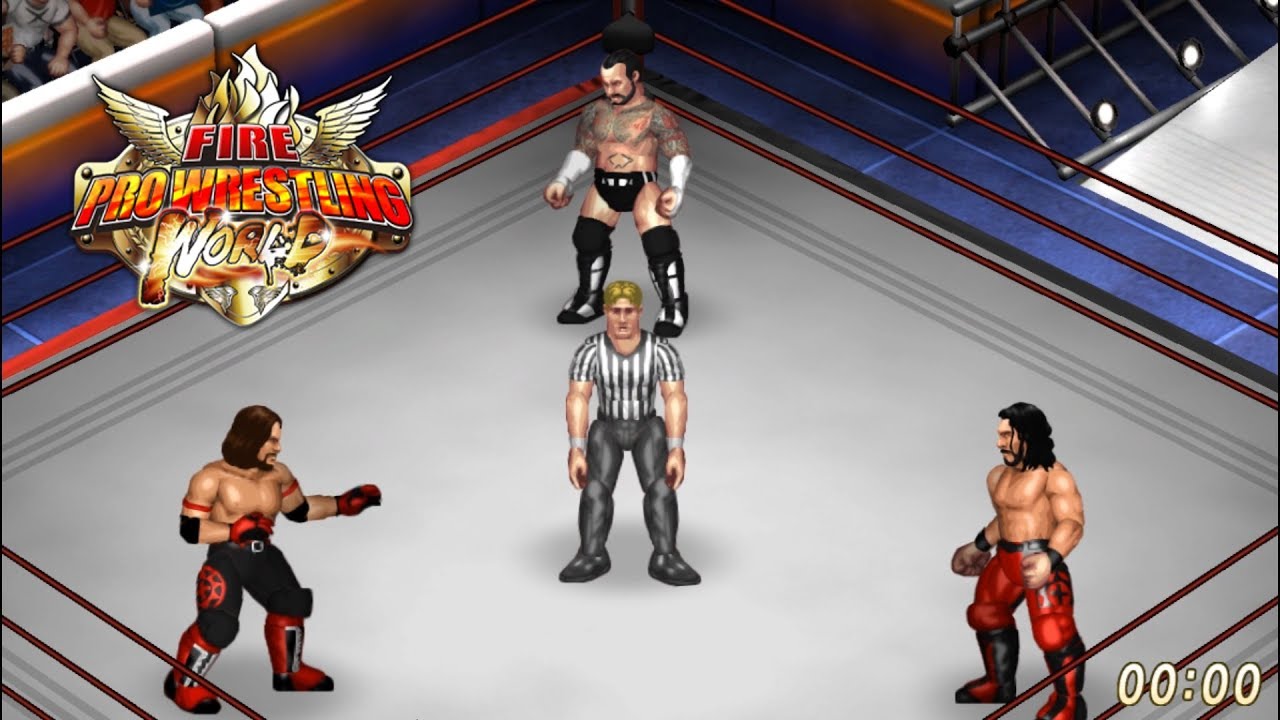 aj styles height Fire Pro Wrestling World - AJ Styles vs. CM Punk vs. Seth Rollins