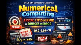 Numerical Computing (Error, Types of Error and Sources of Error) BSCS 6th semester Lecture 2