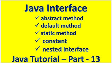 Java Interface :: abstract default static method :: constant nested :: Java Tutorial – Part - 13